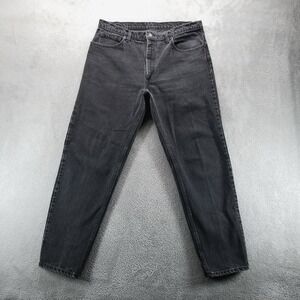 VTG Levis 550 Jeans Mens 38x32 Black Relaxed Tapered 90s Made in Canada Denim